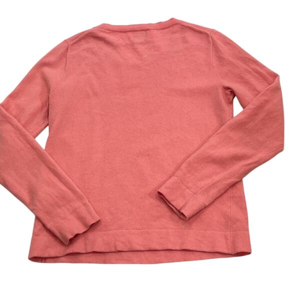 J. Crew Merino Wool/Cotton Blend Pink Crew Neck Long Sleeve Teddie Sweater, S - Picture 6 of 11